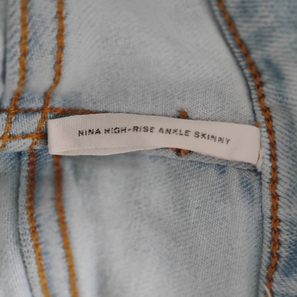 Rag & Bone Light Blue Denim Nina High Rise Skinny Destress Jeans Sz 24 - Picture 9 of 11